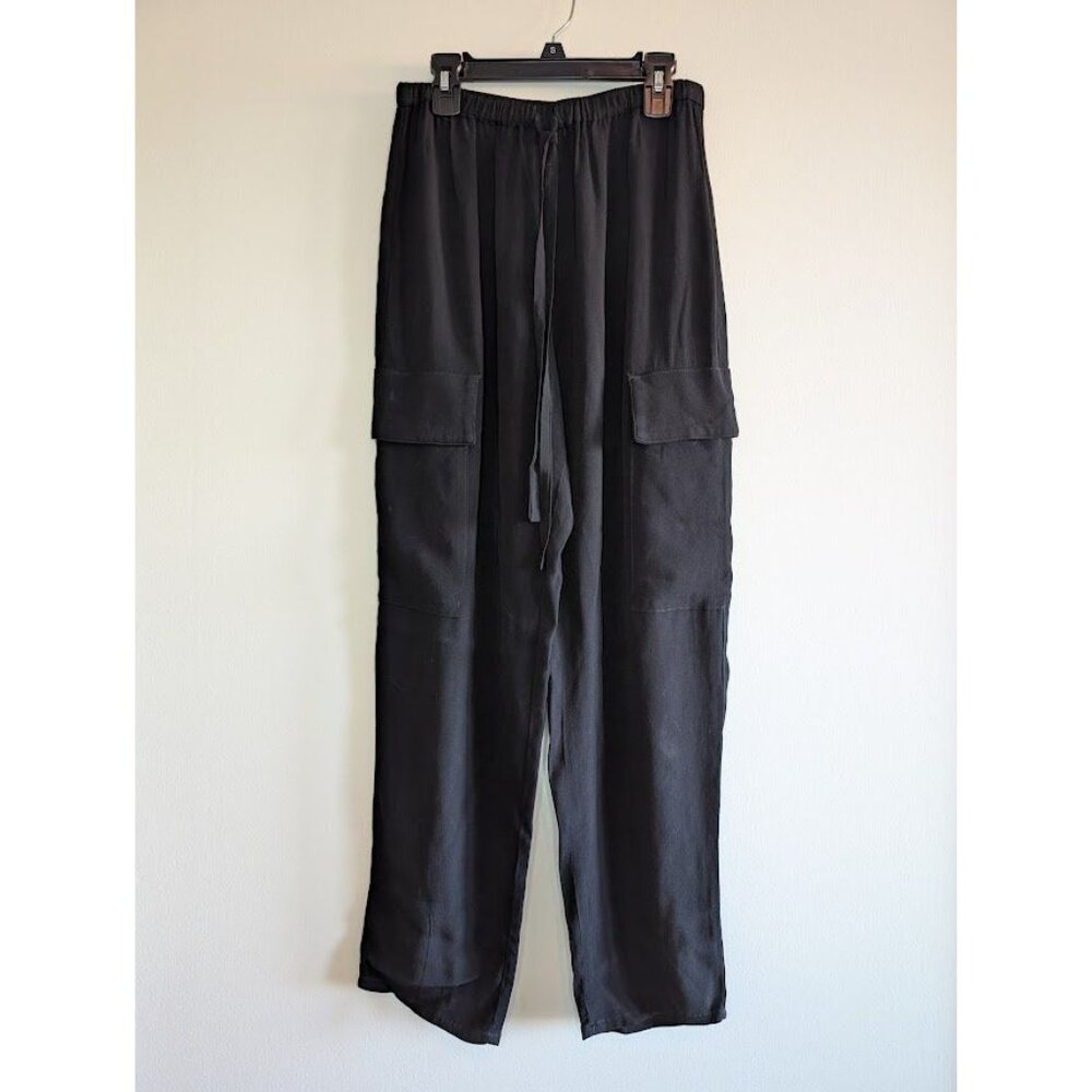 Bailey 44 Cargo Pants Women's Size Small Black Drawstring Flowy Gauzy Chiffon